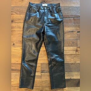 Agolde Black Faux Leather Pants